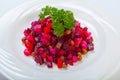 Vinagrette - salad with boiled vegetables. Vinaigrette. Russian cuisine Royalty Free Stock Photo