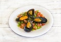 Vinaigrette mussels salad Royalty Free Stock Photo