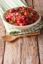 Vinaigrette Russian salad of boiled vegetables close-up. vertical Royalty Free Stock Photo