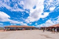 VINALES, CUBA - MAY 13, 2017: Tourists in Vinales valley. Copy space for text.