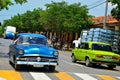 Vinales and old american cars, Cuba Royalty Free Stock Photo