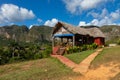 The Vinales Valley Valle de Vinales, popular tourist destination. Tobacco plantation. Pinar del Rio, Cuba Royalty Free Stock Photo