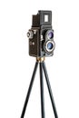 Vinatage Camera on tripod Royalty Free Stock Photo