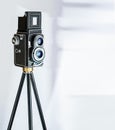 Vinatage Camera on tripod Royalty Free Stock Photo