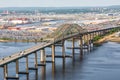 Vincent R. Casciano Memorial Bridge in Jersey City near New York aerial view photo in New Jersey, United States Royalty Free Stock Photo