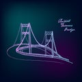 Vincent thomas bridge - vector illustration. Los Angeles, America