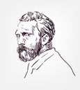 Vincent van Gogh vector sketch portrait