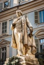 Vincenzo Gioberti`s statue, Carignano square, Turin, Italy Royalty Free Stock Photo