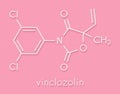 Vinclozolin fungicide molecule. Skeletal formula. Royalty Free Stock Photo
