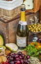 Vine bottle on a beautifully vintage decorated table