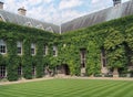 Vine covered college building