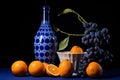 Vine vintage wine winery group blue bottle alcohol crop orange grapes drink