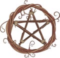 Vine wreath and pentagram