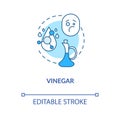Vinegar concept icon. Spoiled wine sign, winetasting idea thin line illustration. Judging bad alcohol drink by strong