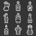 Vinegar icon set, outline style