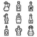 Vinegar icon set, outline style