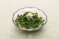 Vinegared wakame seaweed roots salad Royalty Free Stock Photo