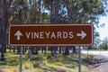 Vineyard Direction Road Sign. Royalty Free Stock Photo