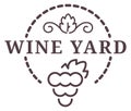 Vineyard emblem. Grape beverage production line logo