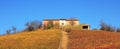 Vineyard hill at fall. Piedmont, Northern Italy. Royalty Free Stock Photo