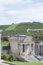 Vineyard italian landscape: cemetery of Neive, Royalty Free Stock Photo