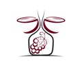 Wine logo vector illustration grappes Royalty Free Stock Photo