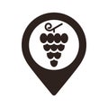 Vineyard map pin. Winery location pin. GPS winemakers location symbol for apps and websites