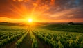 vineyard in the morning Royalty Free Stock Photo