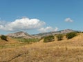 Vineyard, mountains, steppe in eastern Crimea