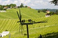 vineyard with windmill called klapotetz in south of Styria, Austria Royalty Free Stock Photo