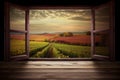 Vineyard window view. Generate Ai