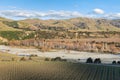 Vineyards alongside Wairau River in Marlborough region, South Island, New Zealand Royalty Free Stock Photo