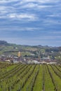 Vineyards with Arbois town, Department Jura, Franche-Comte, France Royalty Free Stock Photo