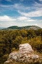 Vineyards, castle Devicky, Palava, Moravia region, Czech Republic. romantic ruin in Palava and Devin highest mountain of Pavlov Hi Royalty Free Stock Photo