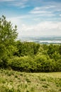 Vineyards, castle Devicky, Palava, Moravia region, Czech Republic. romantic ruin in Palava and Devin highest mountain of Pavlov Hi Royalty Free Stock Photo