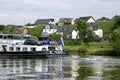 Vineyards and Dutch ship on the Moselle, Germany Royalty Free Stock Photo