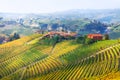 Vineyards landscape - pictorial little villages of Piemonte, Italy