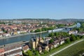 Vineyards near the Marienberg castle in Wuerzburg at the river M Royalty Free Stock Photo