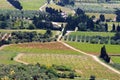 Vineyards, olive groves and cypressen, ChÃÂ¢teau des Baux Royalty Free Stock Photo