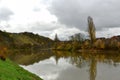 Vineyards on river Neckar in stuttgart autumn fall germany Royalty Free Stock Photo