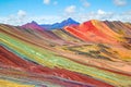 Vinicunca or Winikunka. Also called Montna a de Siete Colores. Mountain in the Andes of Peru Royalty Free Stock Photo