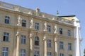 Vinna, Austria - June 13, 2023: Facade Vienna Technical University Building on Karlsplatz Square