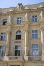 Vinna, Austria - June 13, 2023: Facade Vienna Technical University Building on Karlsplatz Square