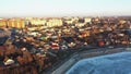 The Vinnitsa city in Ukraine at the winter aerial view.