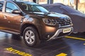 Vinnitsa, Ukraine - April 02, 2019. Renault Duster - new model car presentation in showroom - side view