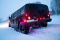 Vinnitsa, Ukraine - February 23, 2012. Hummer H1 in snowdrifts ,