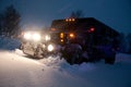 Vinnitsa, Ukraine - February 23, 2012. Hummer H1 in snowdrifts ,