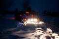 Vinnitsa, Ukraine - February 23, 2012. Hummer H1 in snowdrifts ,