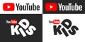 VINNITSA, UKRAINE - FEBRUARY 7, 2023: YouTube logos. YouTube Kids. Vector illustration