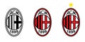 Vinnitsa, Ukraine - October 04, 2022: Milan italy soccer club logo. Vector editorial illustration